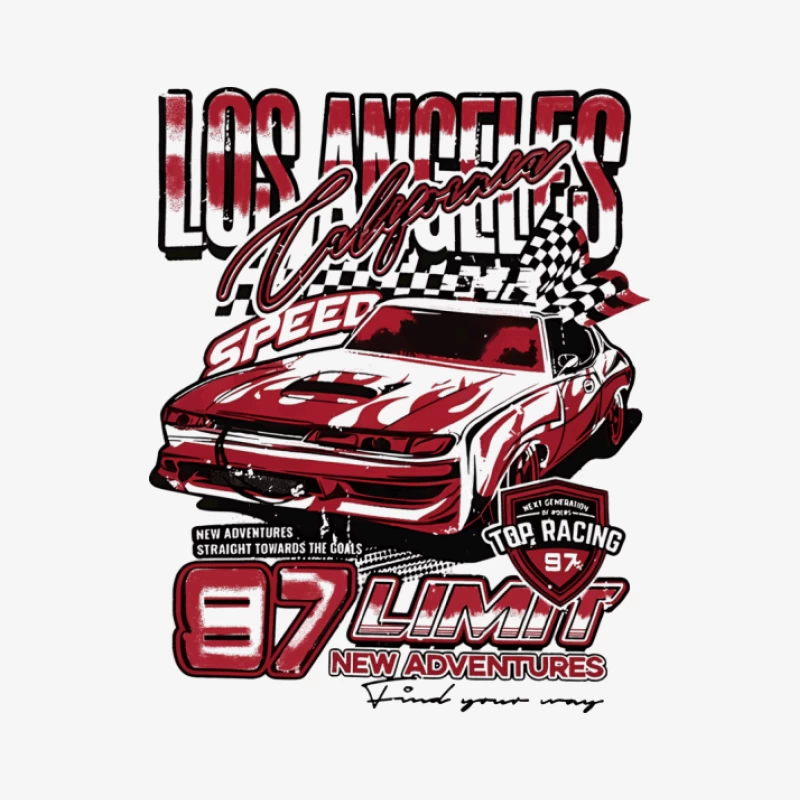 Rennwagen-Design in Los Angeles Damen Langarm T-Shirt