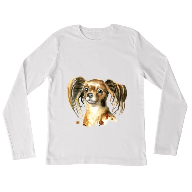 Portrait artistique de chien mignon Femme Manches Longues T-Shirt