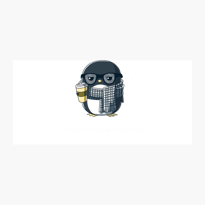 Hipster Penguin with Coffee and Winter Accessories Coffee Mug