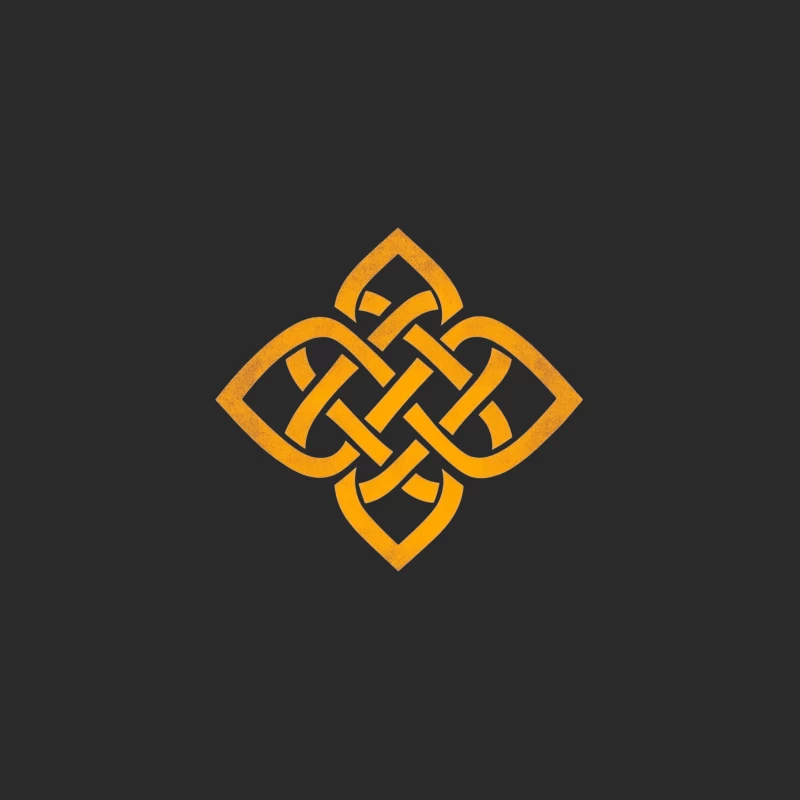 Interlaced Orange Celtic Knot Symbol Baseball Cap