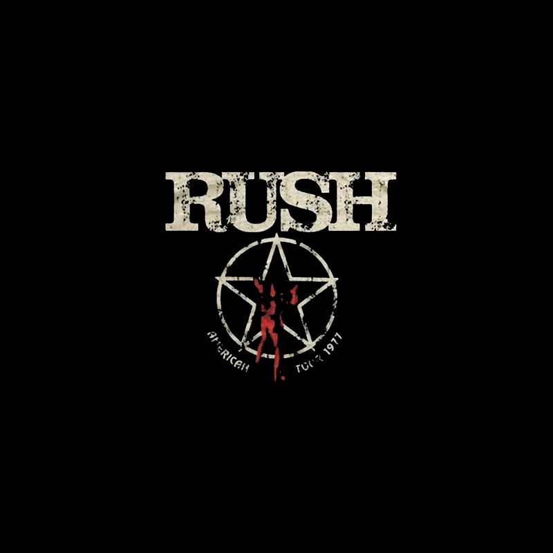 Rush Band Vintage Logo with Pentagram Star Design Travel Mug