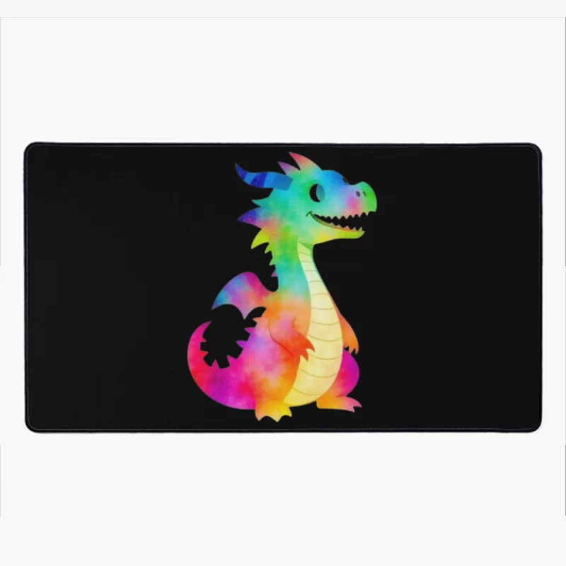 Colorful Cartoon Dragon Character Desk Mat