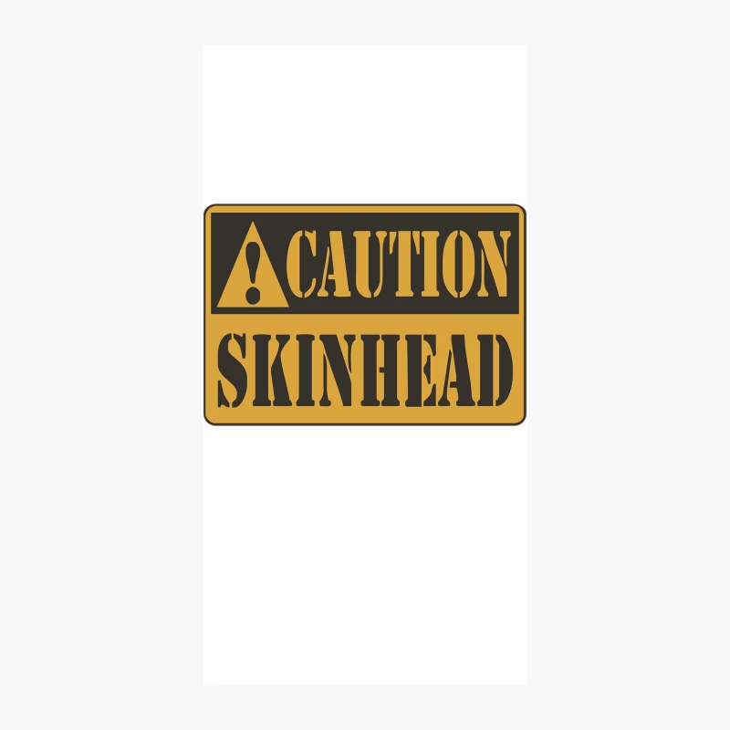 Caution: Skinhead Warning Sign in Yellow and Black iPhone Case
