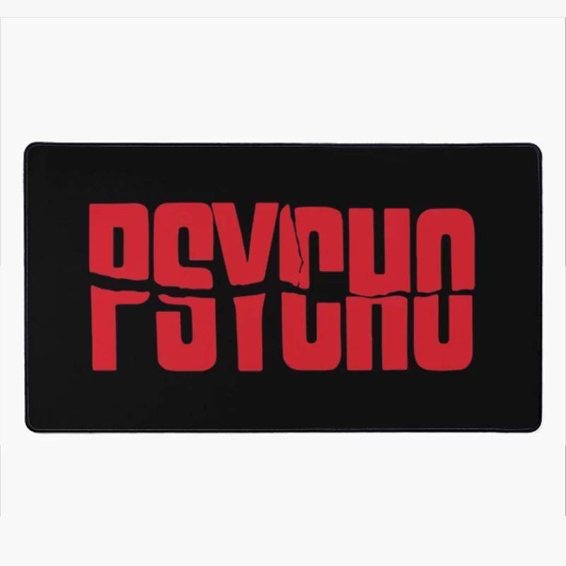 Red Typography Logo of Classic Horror Film "Psycho" Desk Mat