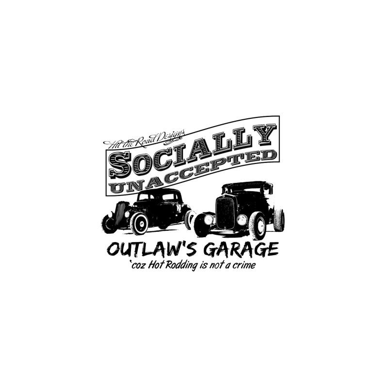 Socially Unaccepted Hot Rod Garage Vintage Design Desk Mat