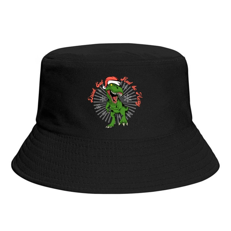 Festive Dinosaur Christmas Fun Bucket Hat