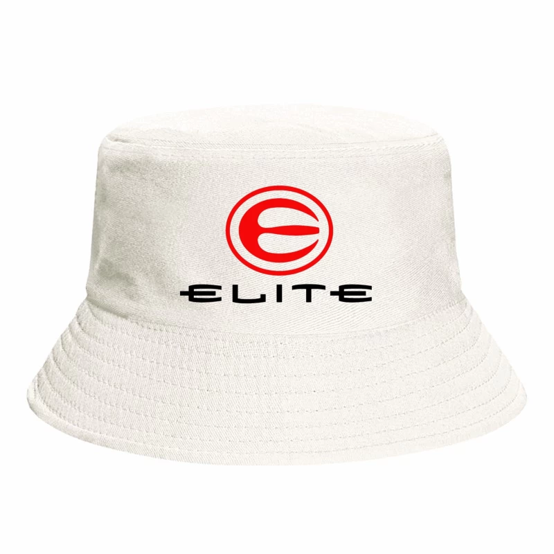 Elite Sports Brand Red and White Minimal Logo Bucket Hat