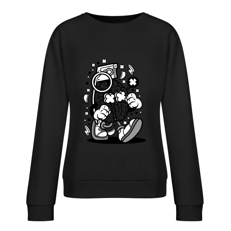 Personnage de dessin animé éclatant d'énergie Femme Sweat-shirt à enfiler