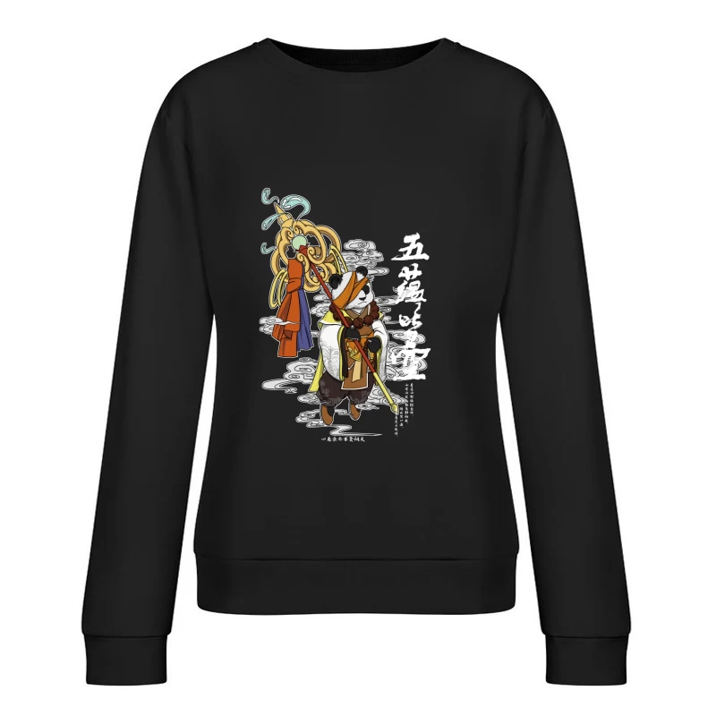 Mystischer Panda mit Stab Damen Pullover Sweatshirt