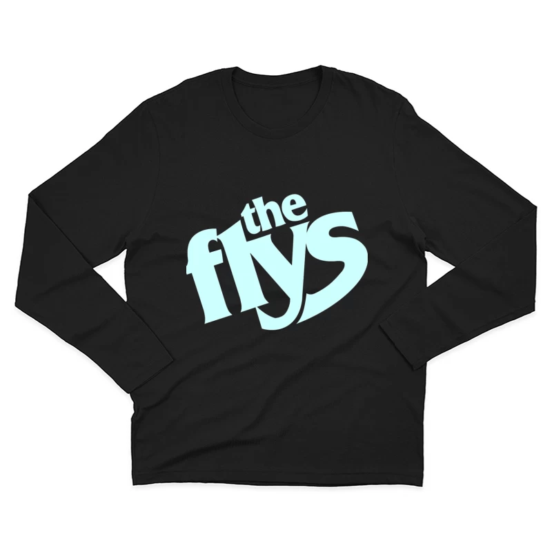 The Flys Band Logo in Light Blue Typography Male Long Sleeve T-Shirt