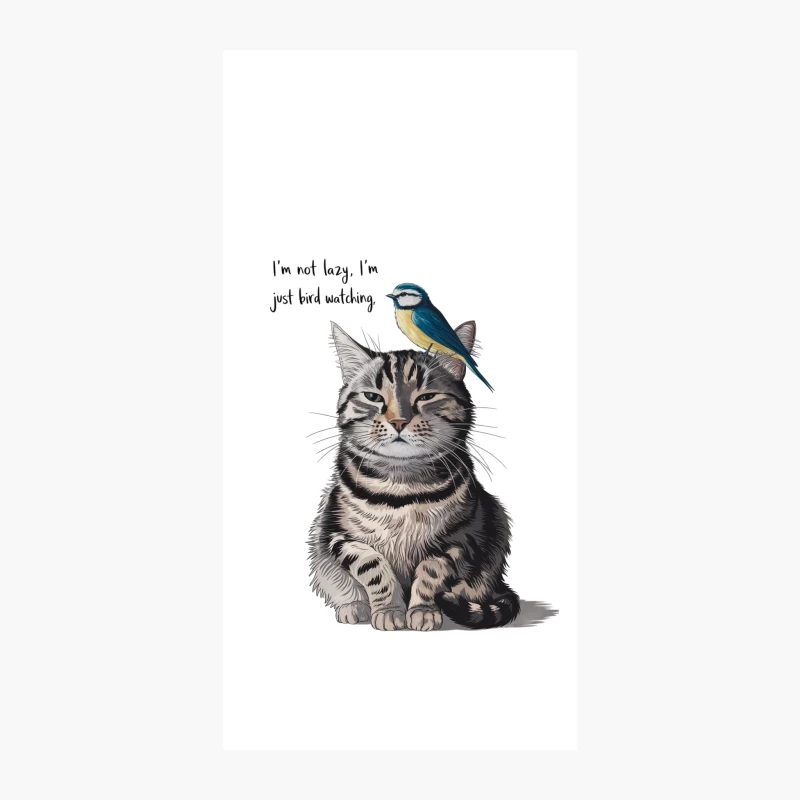 Lazy Cat's Bird-Watching Excuse iPhone Case