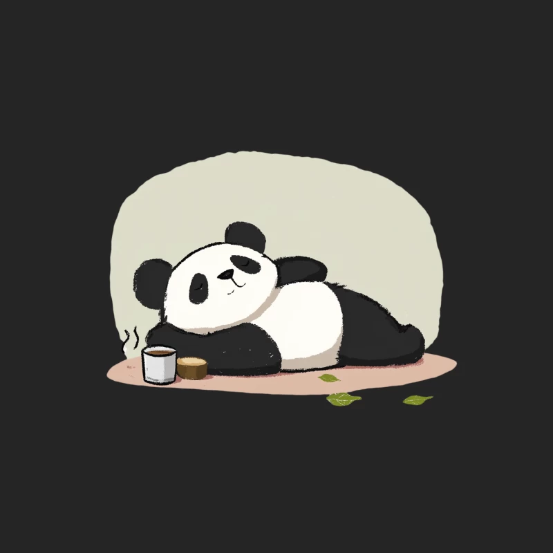 Lazy Panda's Coffee Break: A Cute Cartoon Illustration Male Pullover Sweatshirt