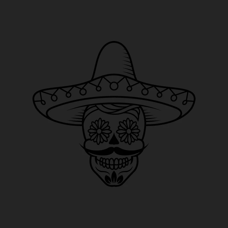 Crâne de sucre avec sombrero Homme Sweat-shirt à enfiler