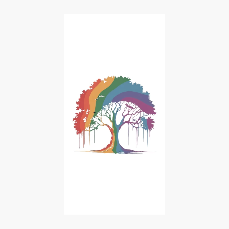 Vibrant Rainbow Tree: A Colorful Symbol of Nature and Diversity iPhone Case