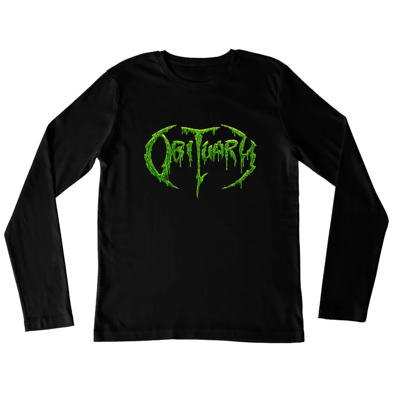 Obituary Green Logo Female Long Sleeve T-Shirt