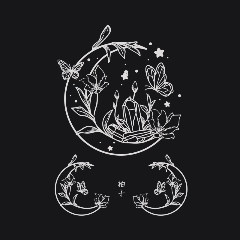 Blumen und Kristalle in der Nacht Damen Pullover Hoodie
