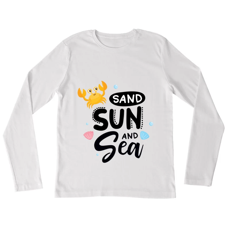 Été avec soleil, sable et mer Femme Manches Longues T-Shirt