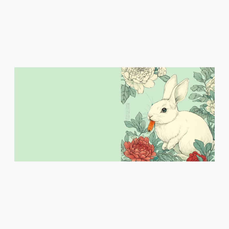 Whimsical Rabbit in Floral Garden Illustration Coffee Mug