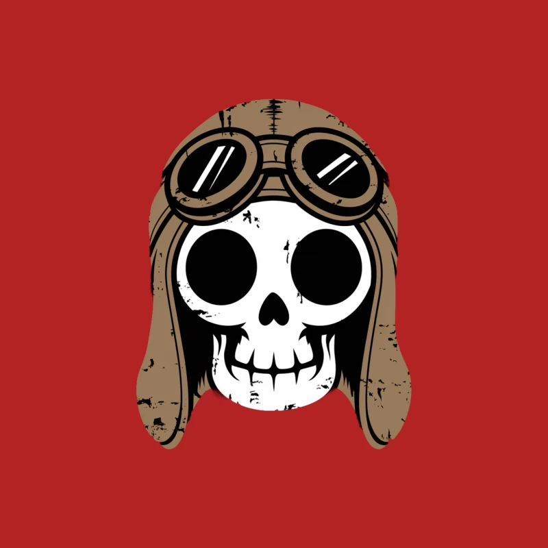 Vintage Steampunk Skull with Aviator Hat and Goggles Illustration Female T-Shirt