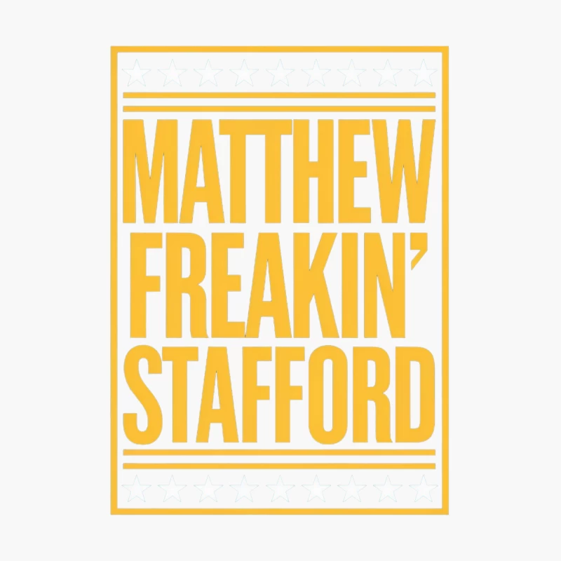 Matthew Stafford: NFL Quarterback Typography Cotton Tote Bag