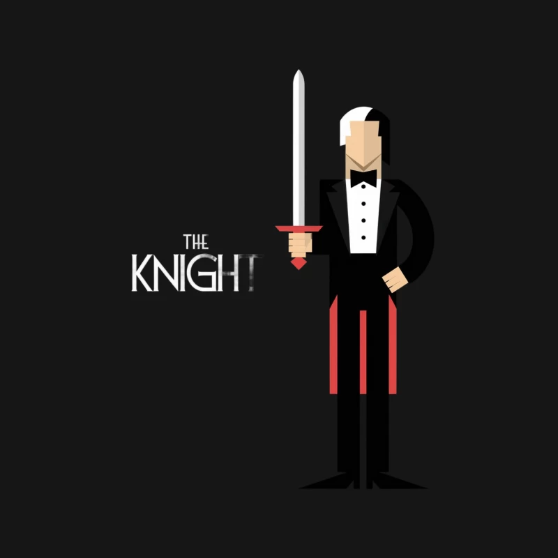 Stylized Cartoon Waiter with Sword in Tuxedo Female Long Sleeve T-Shirt