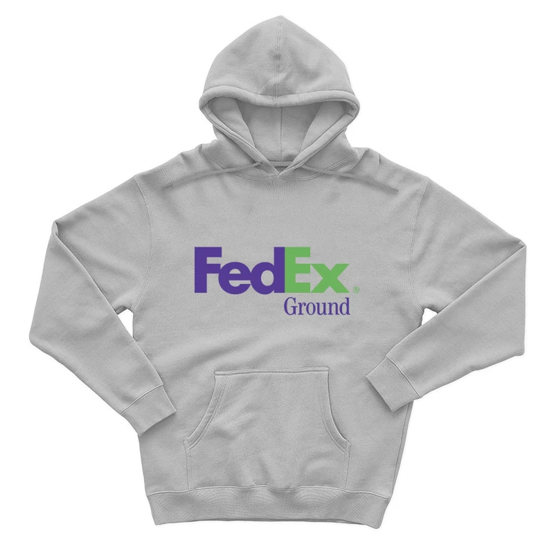 FedEx Ground Corporate Logo - Purple and Green Shipping Company Design Male Pullover Hoodie