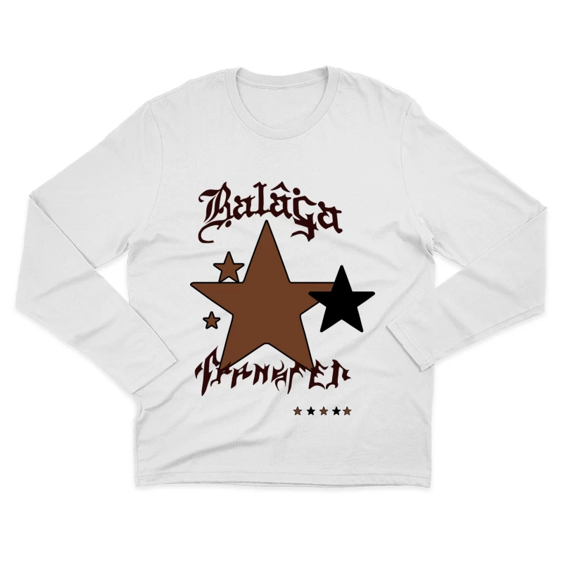 Stern-Design mit Schriftzug Herren Langarm T-Shirt