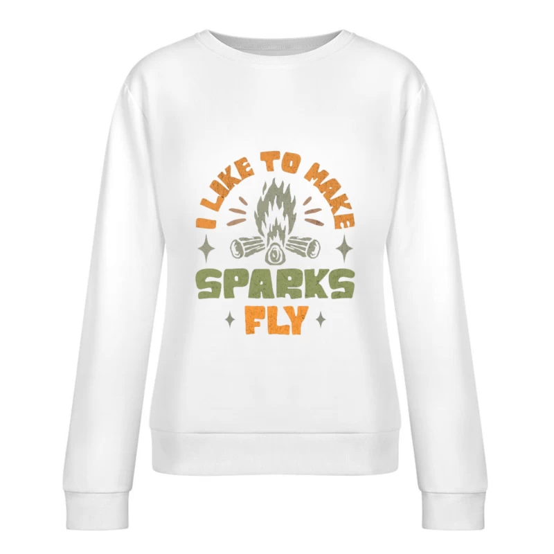 Lagerfeuer Grafik: Funken fliegen Damen Pullover Sweatshirt