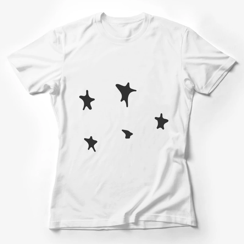 Étoiles abstraites noires Femme T-Shirt