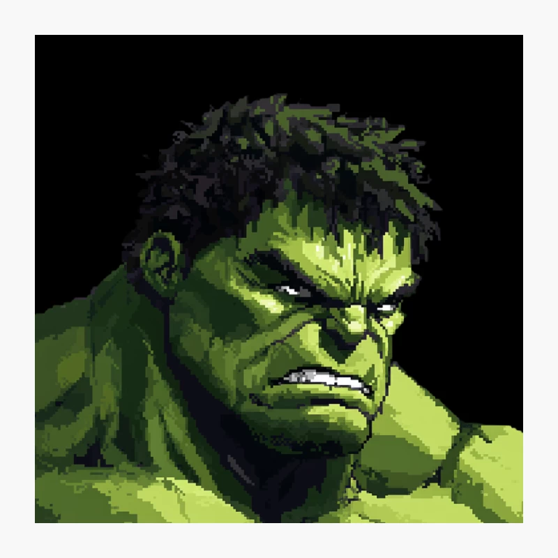 Pixelated Angry Green Hulk: Marvel's Iconic Superhero Pin
