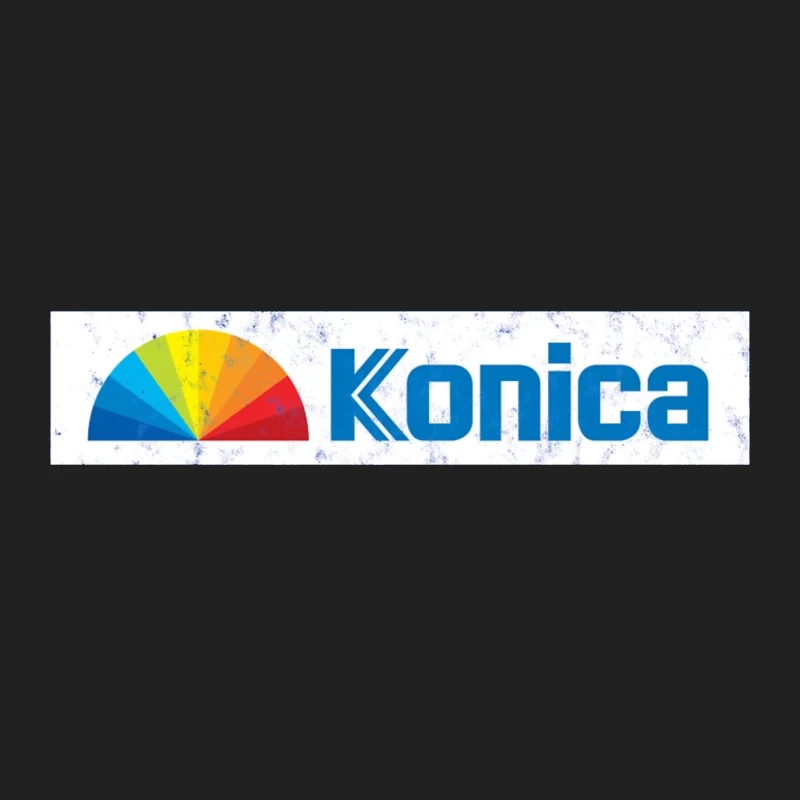 Konica Corporate Logo with Rainbow Semicircle Design Bucket Hat