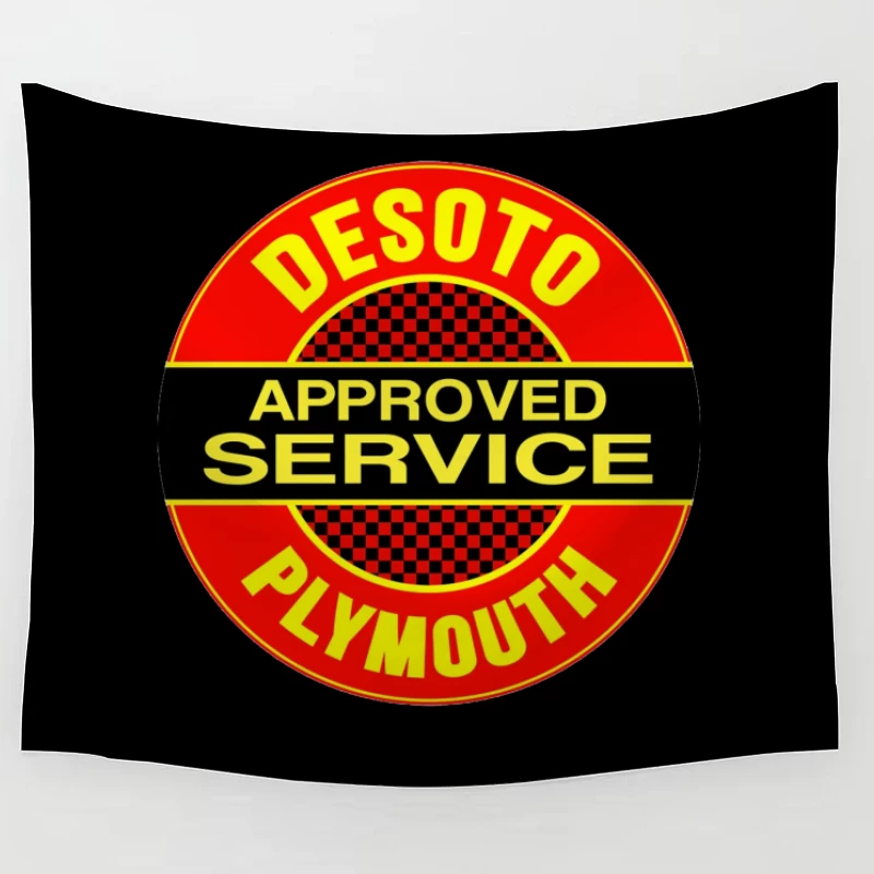 Vintage DeSoto-Plymouth Approved Service Station Logo Tapestry