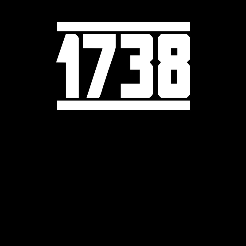Graphic Design Featuring the Number 1738 Throw Pillow