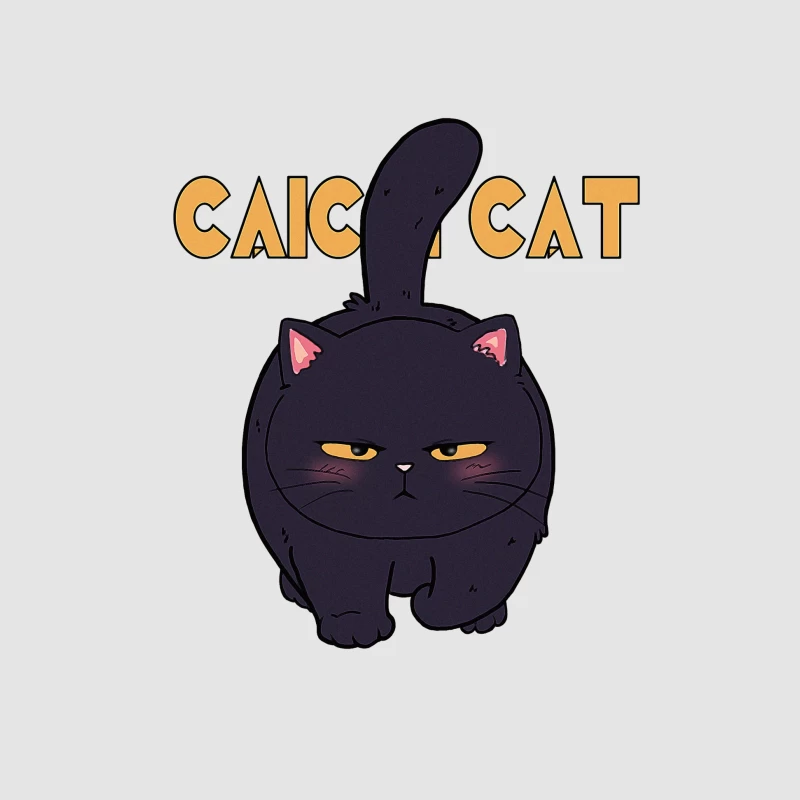 Grummelige schwarze Katze Illustration Damen Pullover Hoodie