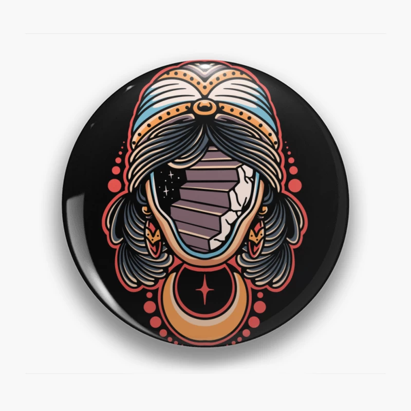 Surreal Mystic Illustration Pin