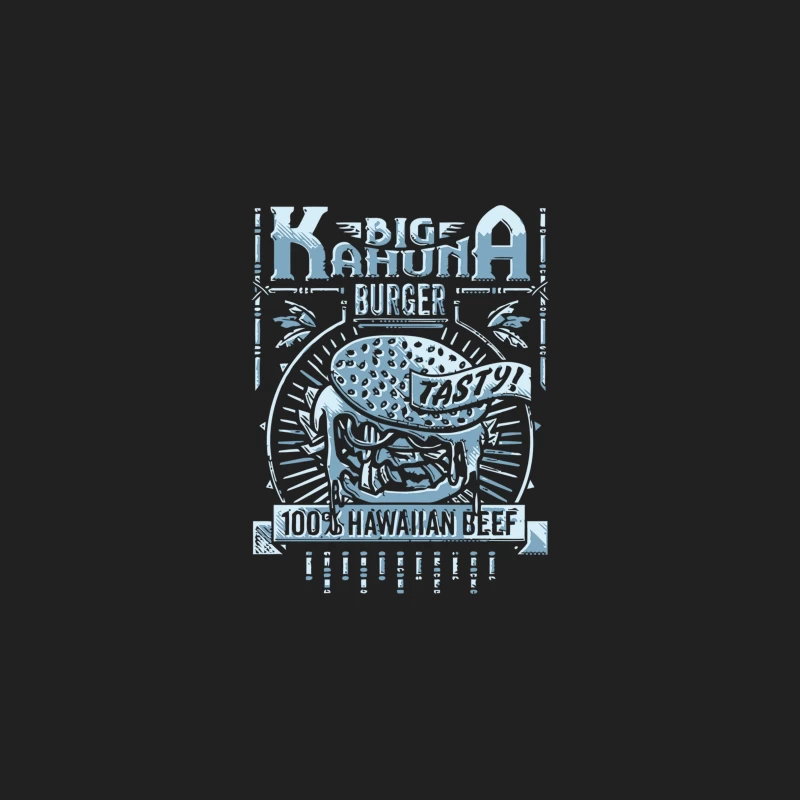 Big Kahuna Hawaiian Burger Retro Blue Illustration Bucket Hat