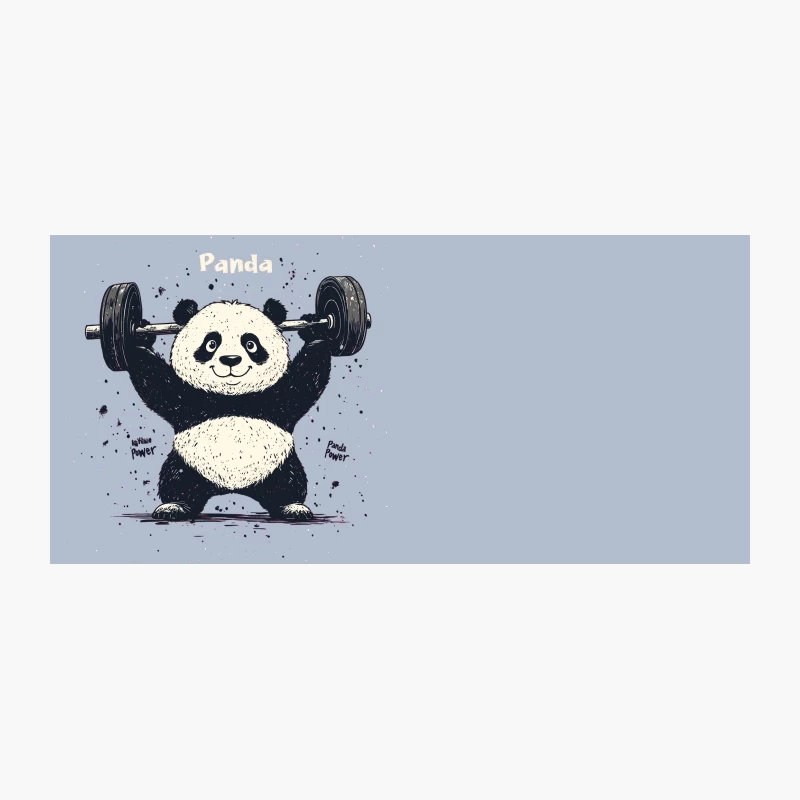 Cartoon Panda's Weightlifting Power: A Humorous Take on Animal Fitness Coffee Mug
