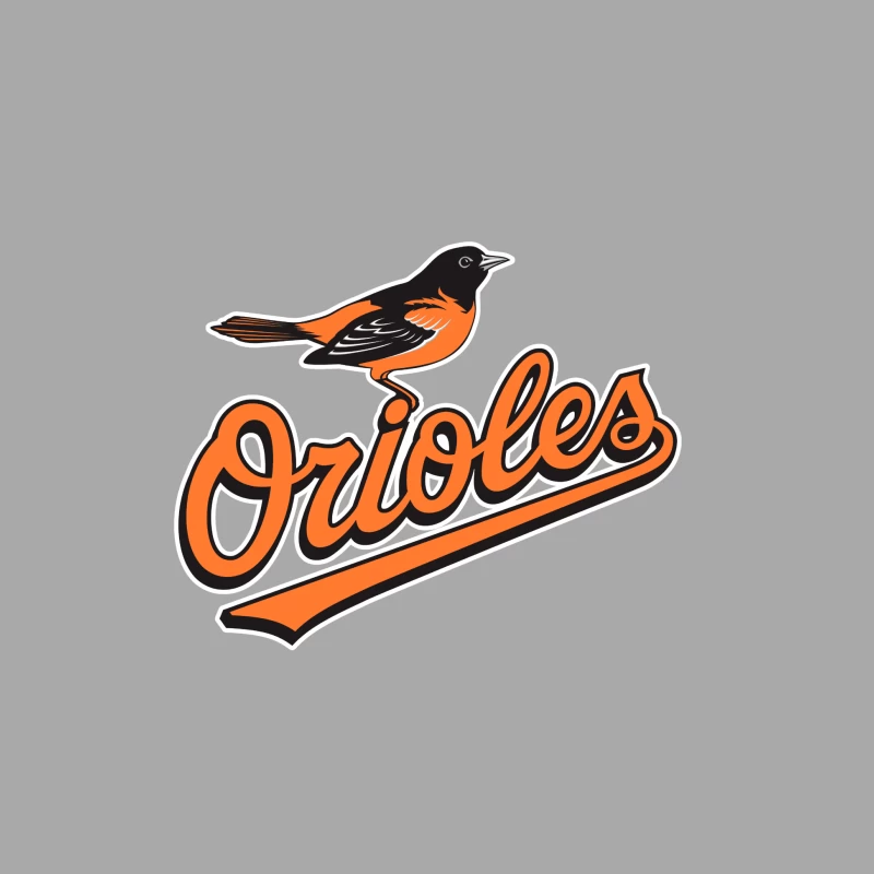 Baltimore Orioles MLB Baseball Team Logo with Orange Bird Mascot Male Pullover Hoodie