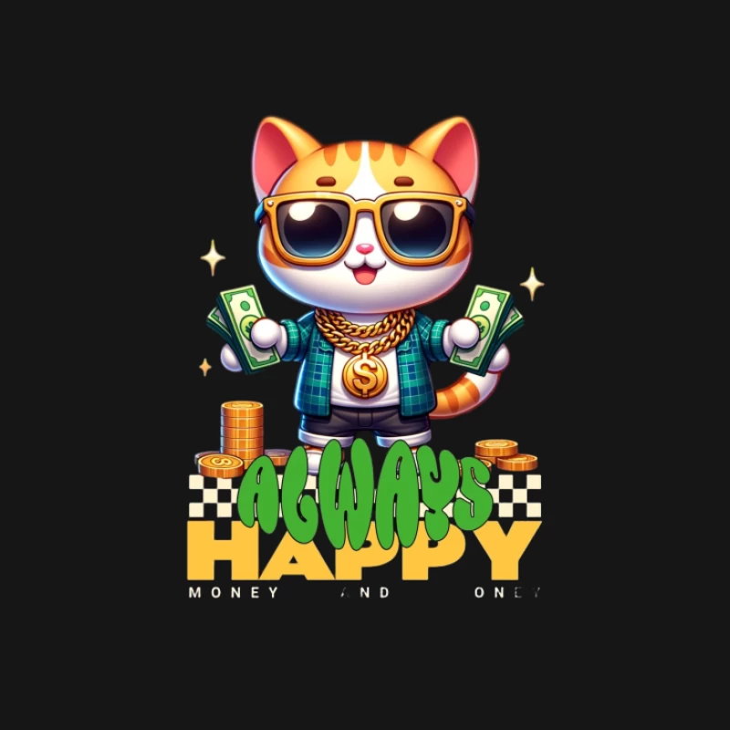 Chat riche avec de l'argent Homme Manches Longues T-Shirt