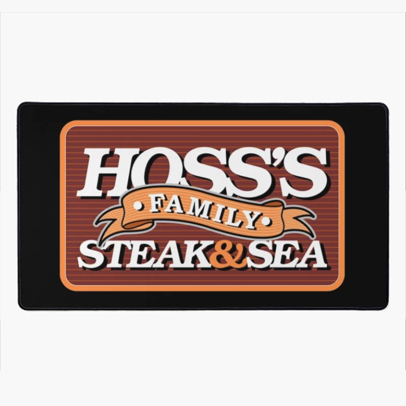 Hoss's Family Steak & Sea Restaurant Vintage Logo Design Desk Mat