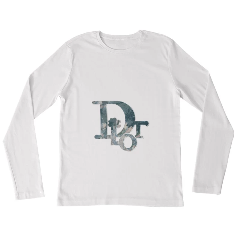 Florales Buchstaben-Logo Design Damen Langarm T-Shirt