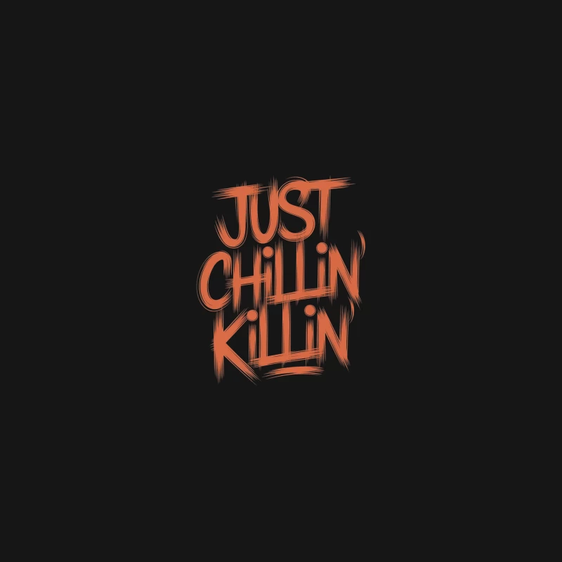 Orange Typography: Just Chillin' Slogan Desk Mat