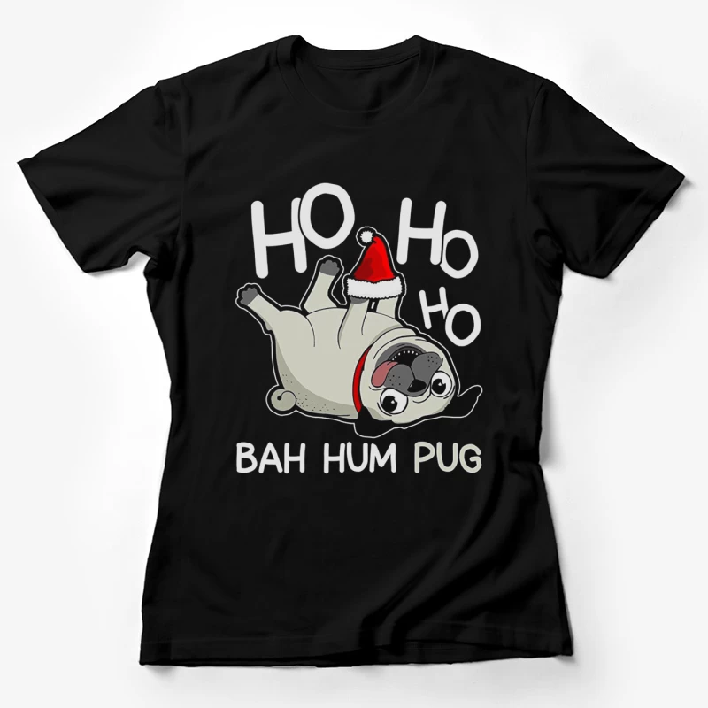 Chien de Noël drôle avec bonnet Femme T-Shirt