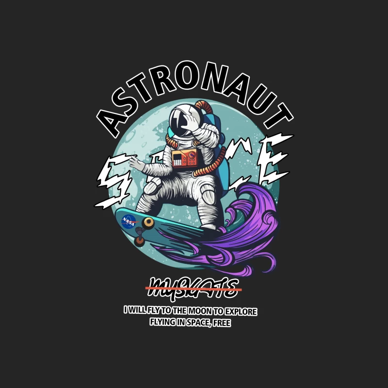 Astronaut auf Skateboard im Weltraum Herren Pullover Sweatshirt