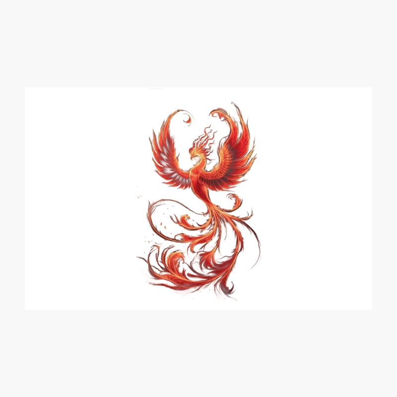 Majestic Phoenix: Mythical Fire Bird Rising in Fantasy Art Travel Mug