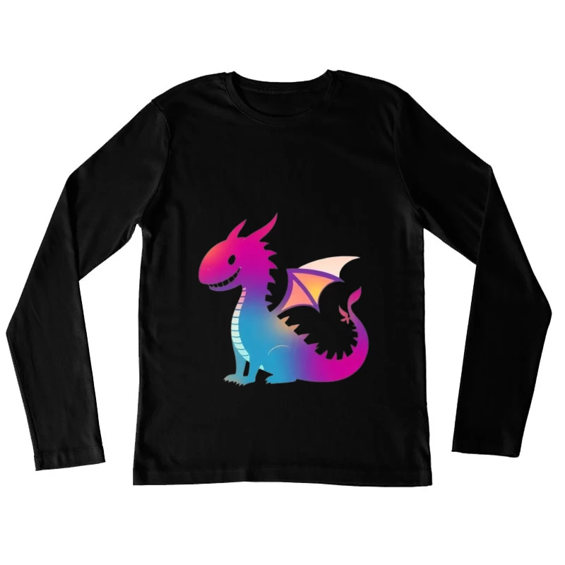 Colorful Cartoon Dragon Female Long Sleeve T-Shirt