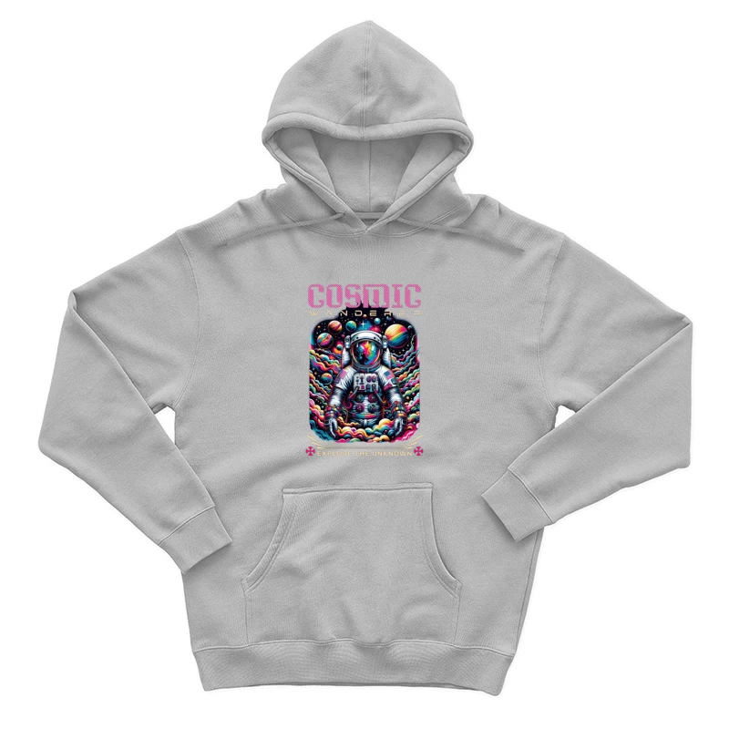 Cosmic Wanderer: Psychedelic Space Exploration Male Pullover Hoodie