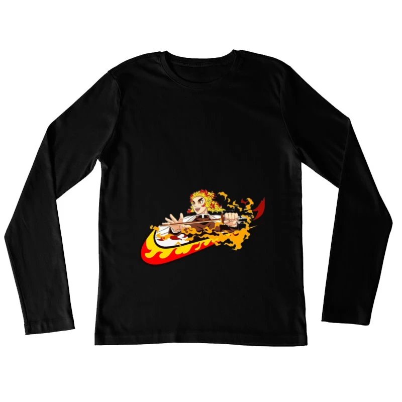 Feuriger Schwertkämpfer Damen Langarm T-Shirt