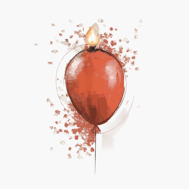 Fiery Balloon: An Explosive Abstract Illustration Cotton Tote Bag