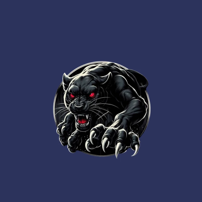 Fierce Black Panther Illustration Male T-Shirt